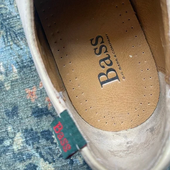 G.H.Bass & Co Exeter White Leather Oxford Shoes - Picture 4 of 5